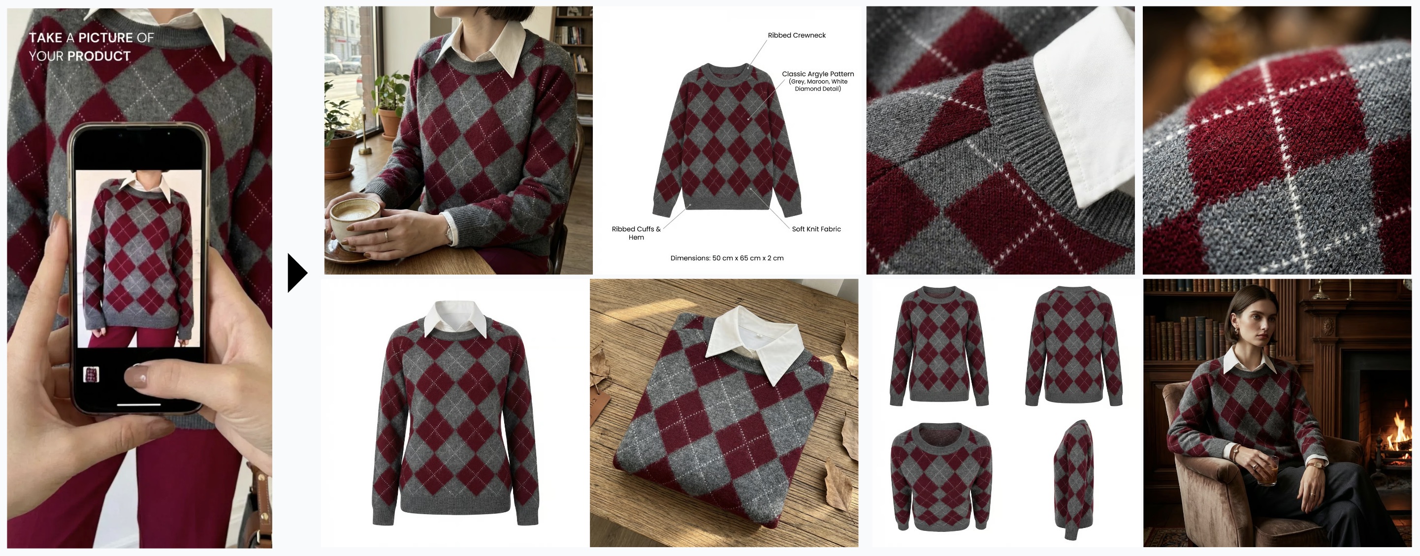 AI-generated fashion product photos
