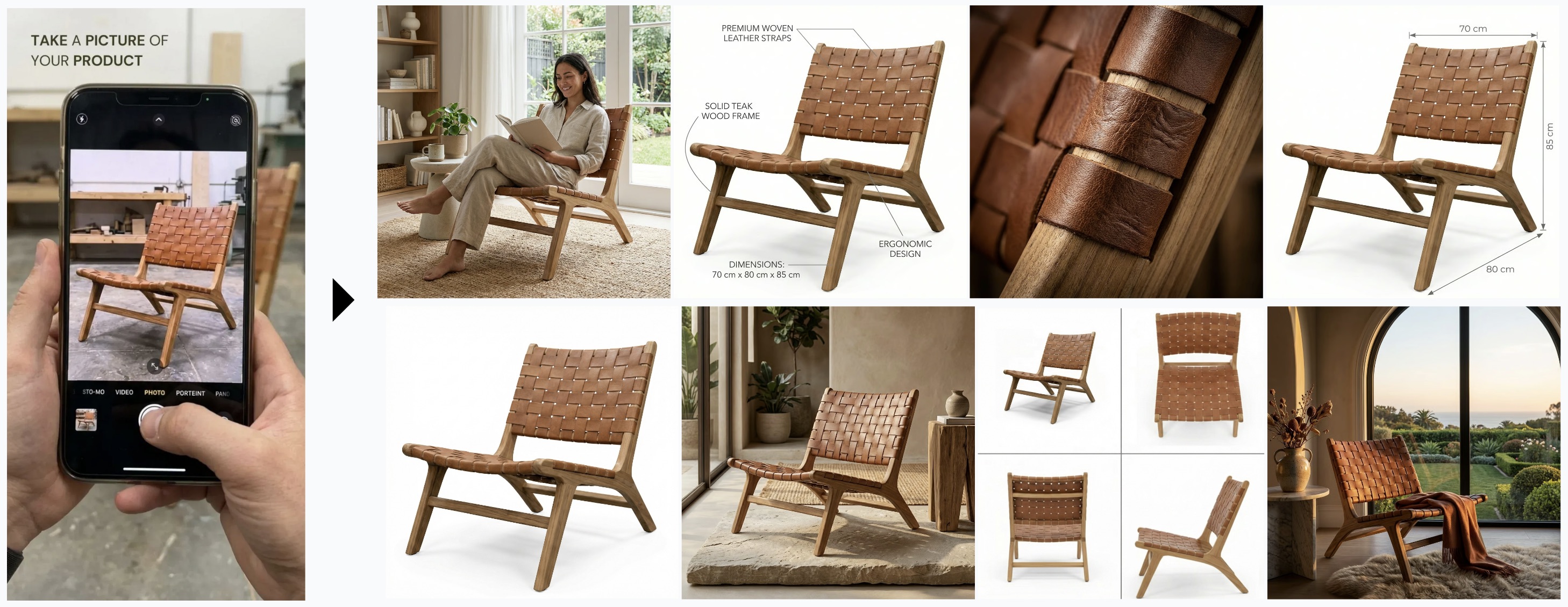 AI-generated furniture product photos